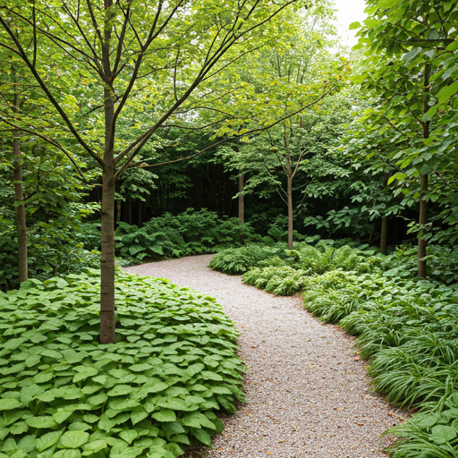 Jardin créé · allée et massifs