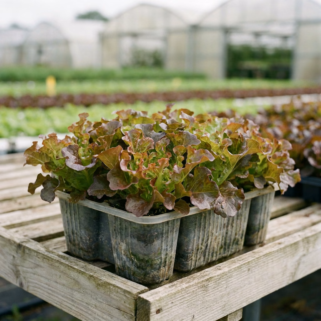 Laitue feuille de chêne, Lactuca sativa, Croquante · pépinière Les Jardins de Lutz Crespin