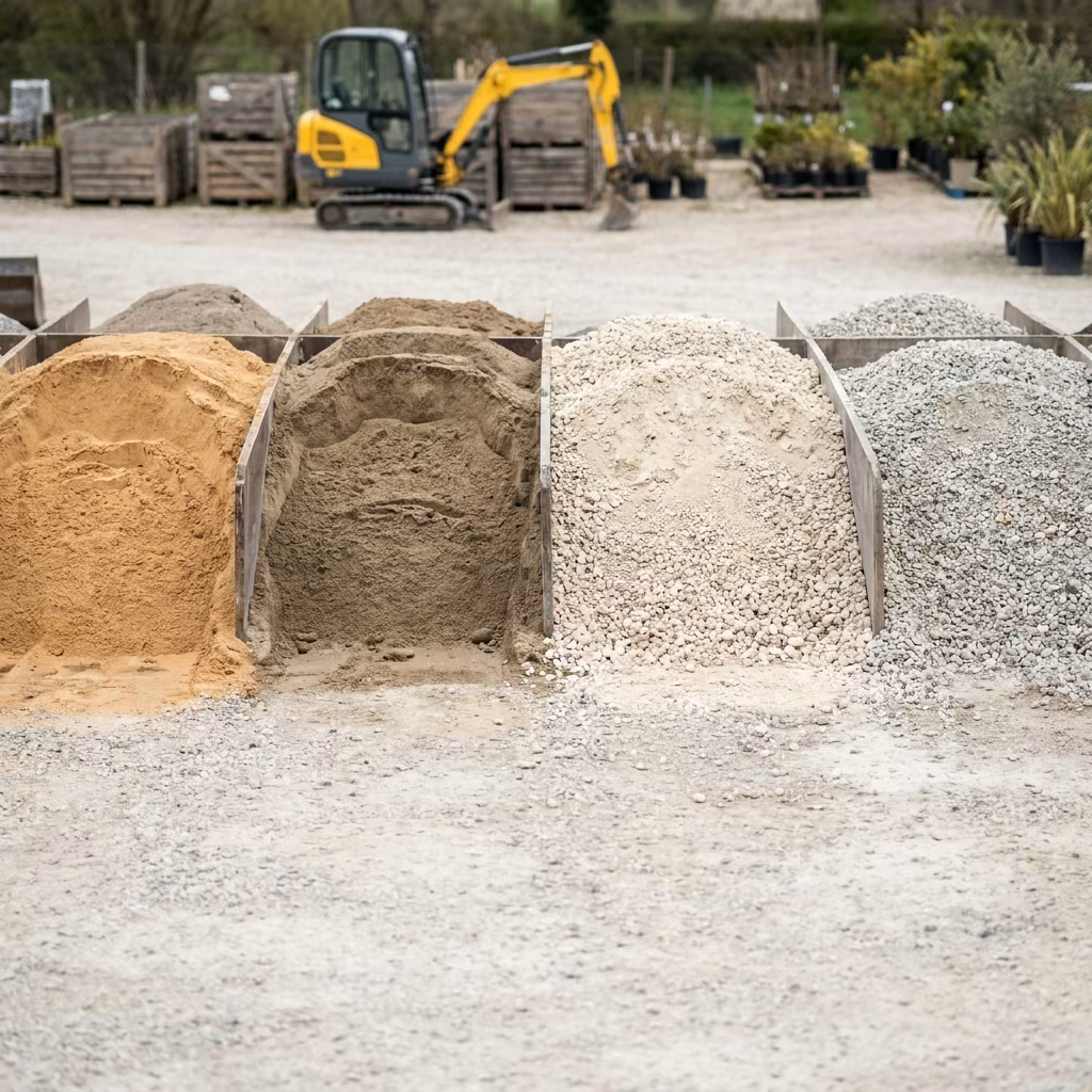 Sables et calcaires en vrac pour travaux de jardin et aménagement extérieur en Eure-et-Loir