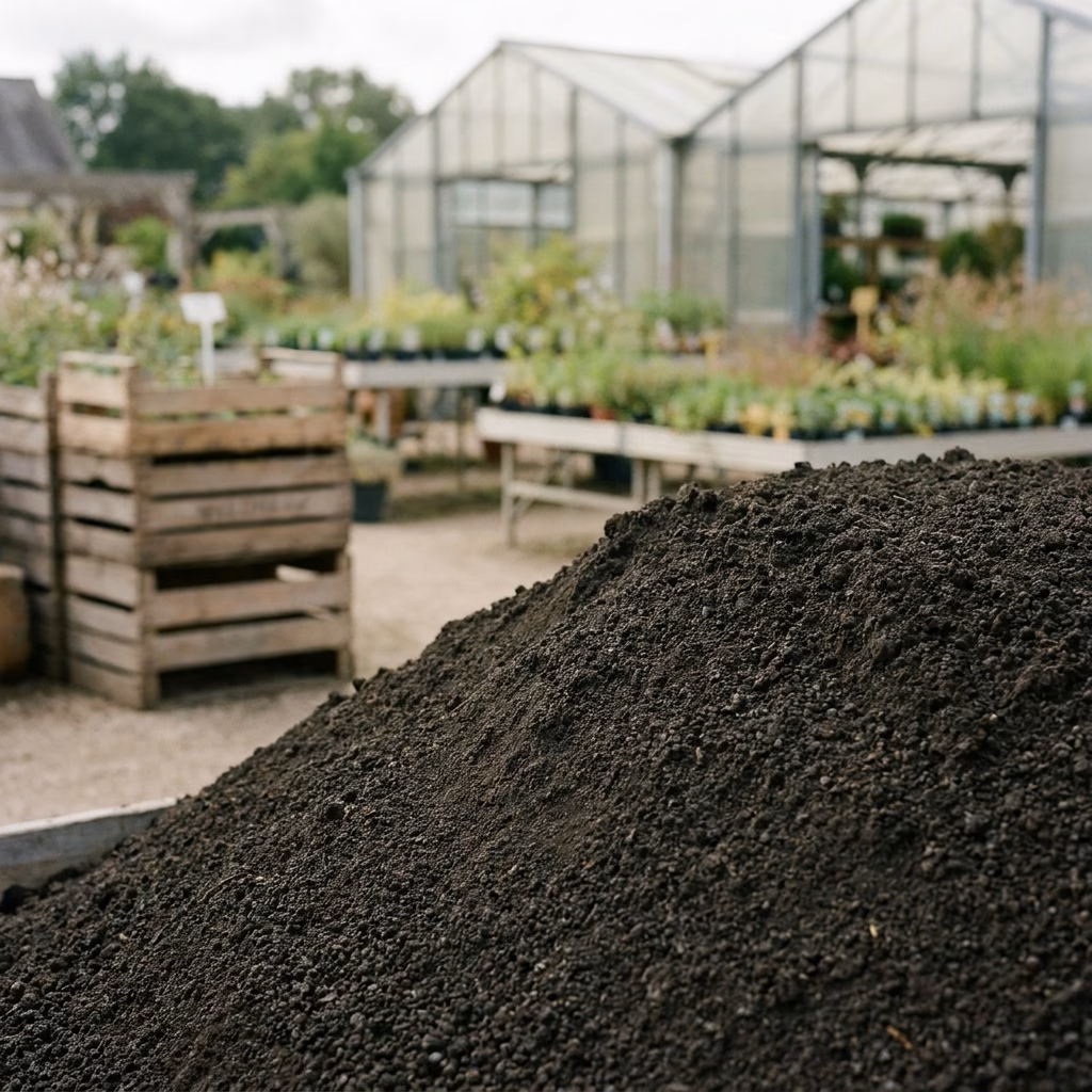 Terre végétale criblée, Tout usage, Terre tamisée 20 mm, pH neutre. Idéale pour massifs, gazons et plantations courantes. · Les Jardins de Lutz Crespin