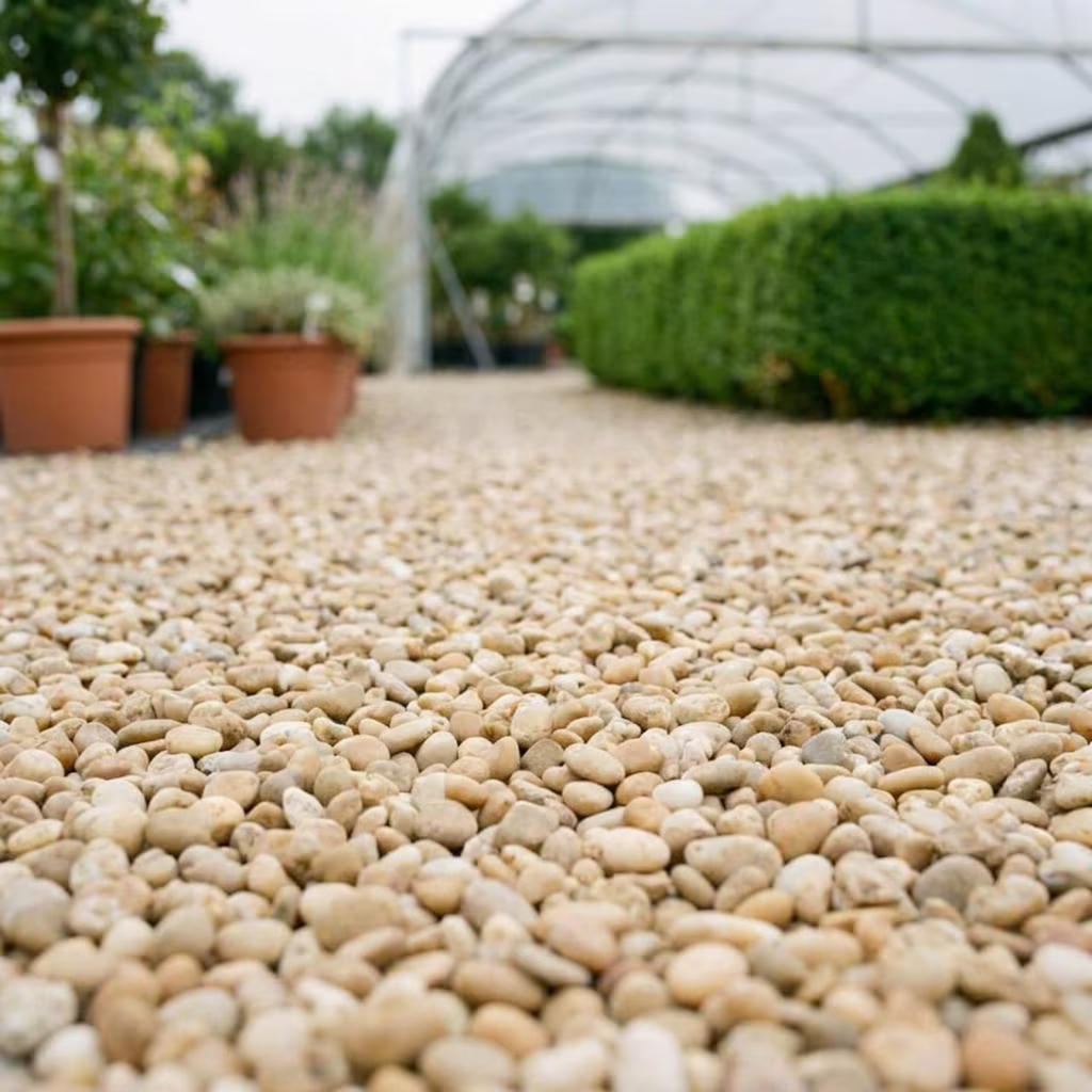 Gravier roulé de Seine 5/15 beige, sable et ivoire, vente en vrac en Eure-et-Loir