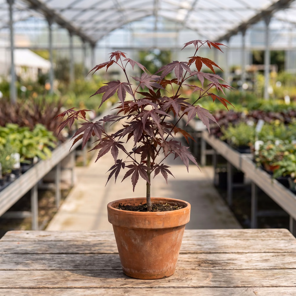 Érable du Japon Atropurpureum, Acer palmatum ‘Atropurpureum’ · Pépinières Crespin