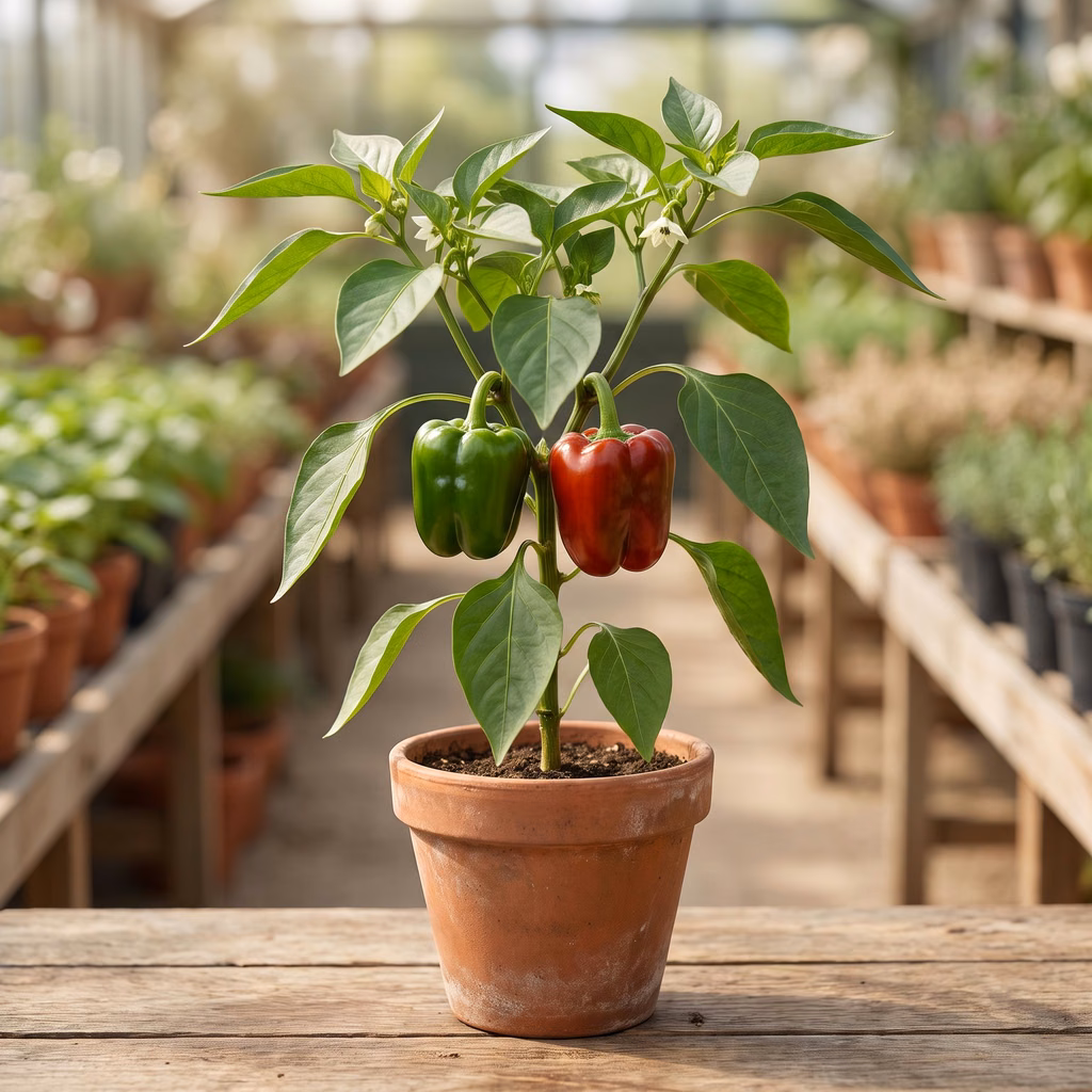 Poivron, Capsicum annuum Groupe Grossum · Pépinières Crespin